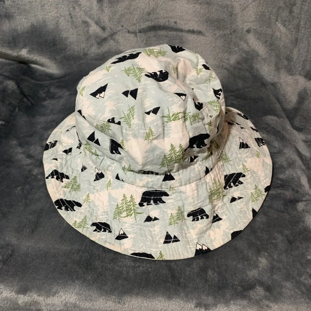 Jan & Jul Bucket Hat Kids L Bear Mountain Blue White Sun Hat